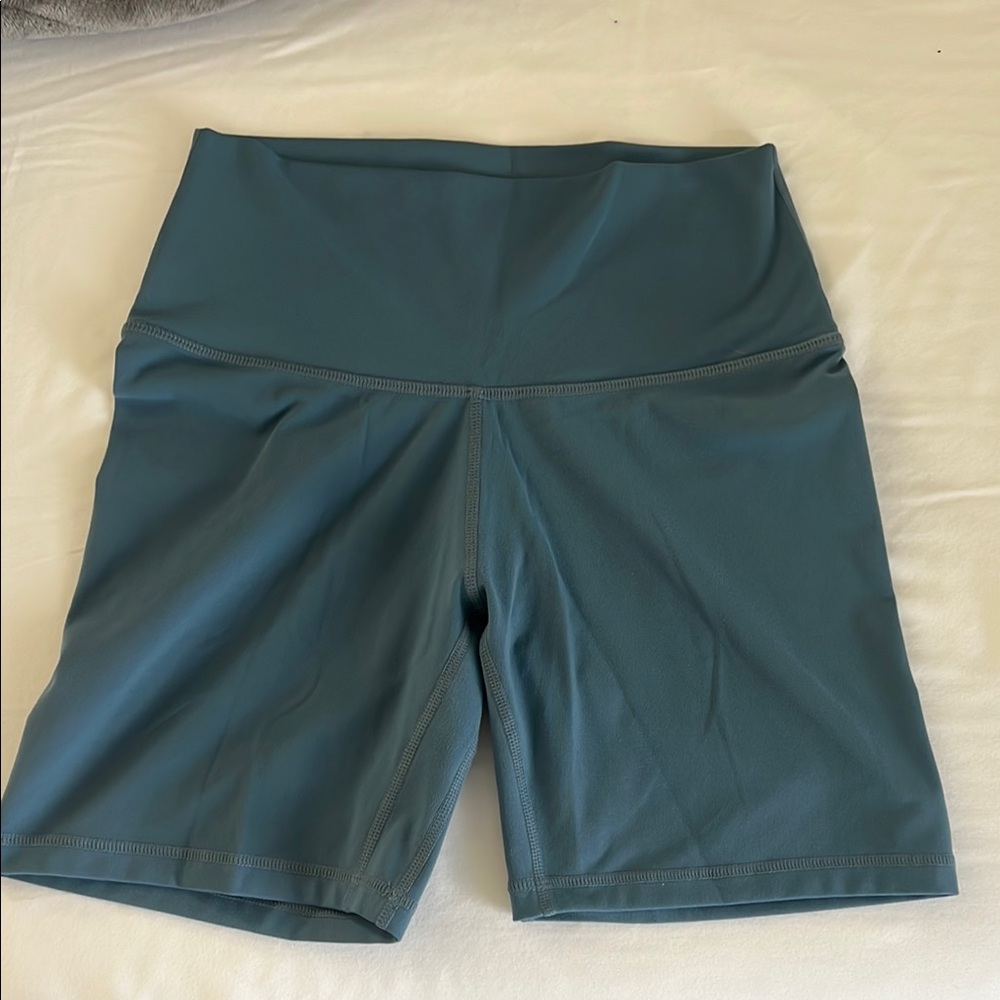Women's High-Waisted Blue Biker Shorts